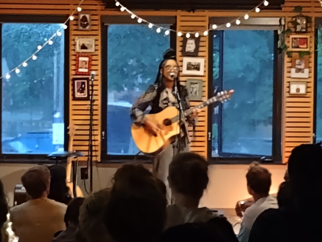 Lydia Joy performs at a recent Sofar Cleveland event. - Jeff Niesel