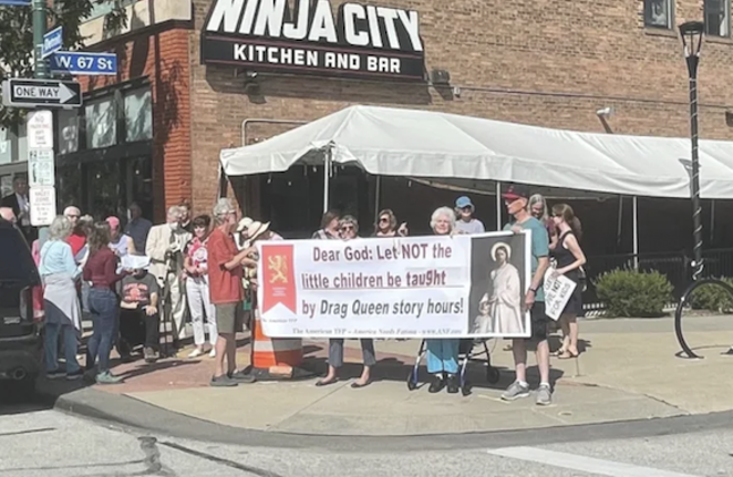 Protestors Descended on Drag Queen Story Hour at Near West Theatre in Cleveland Over the Weekend