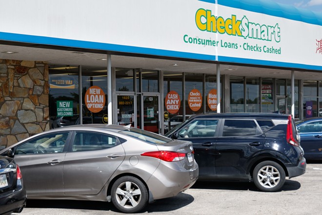 COLUMBUS, OH — AUGUST 31: A CheckSmart north of Dublin-Granville Road, August 31, 2022, in Columbus, Ohio. - (Photo by Graham Stokes for the Ohio Capital Journal)