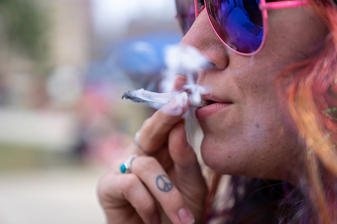 A scene from the 2022 Hash Bash in Detroit - Metro Time Staff