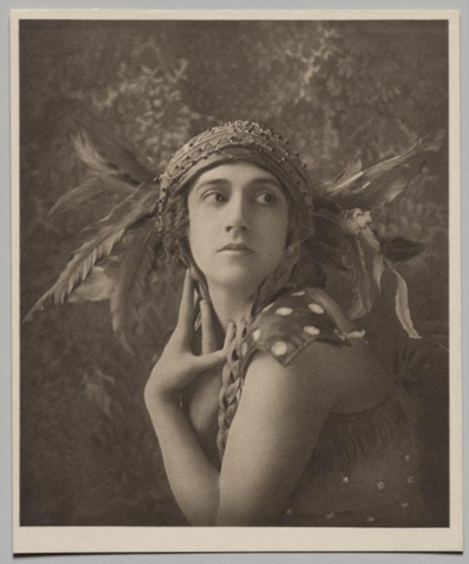 1911. Emil Otto Hoppé (British, 1878–1972). Photogravure; image: 17.2 x 14.5 cm. The Cleveland Museum of Art, Sundry Art—Photography Fund, 2019.40. © E. O. Hoppé Estate Collection / Curatorial Inc - Tamara Karsavina in the Firebird, from Studies from the Russian Ballet,