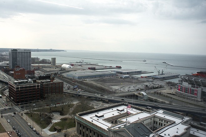 An aerial view of the Port of Cleveland - Tim Evanson/FlickrCC