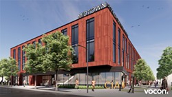 A rendering of the next-door Midtown Collaboration Center, which just passed design review by the Cleveland Planning Commission. When opened, it'll act as a companion piece to the foundation-as-hub. - Cleveland Foundation