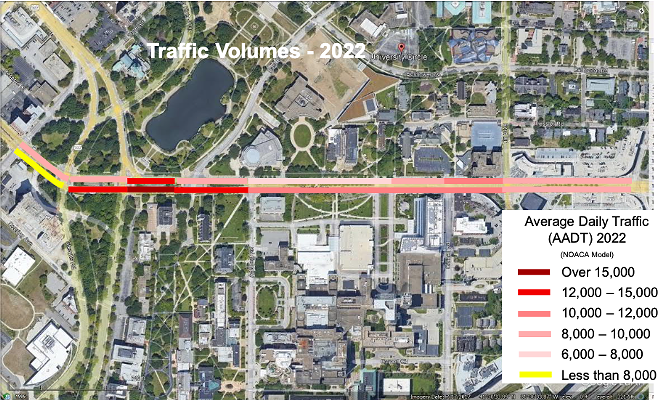 NOACA's data map details how congested Euclid's Ave.'s entrance into Uptown really is. - NOACA