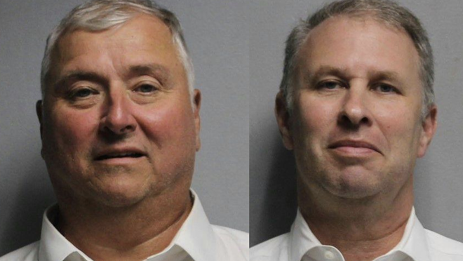 Mugshots of former Ohio House Speaker Larry Householder, and former Ohio Republican Party chair and lobbyist Matt Borges. - Butler County Sheriff's Department