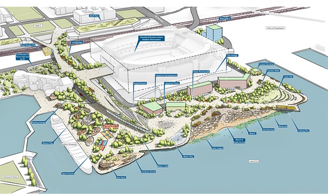An overview of the site shows how James Corner's team attempted to solve the Bibb administration's pursuit of a "lakefront for all." - James Corner Field Operations
