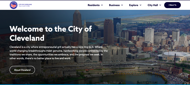 The landing page from the city's new website, years in the making. - City of Cleveland