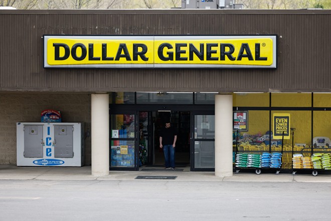 MCARTHUR, Ohio — APRIL 24: Dollar General store, April 24, 2023, in McArthur, Ohio. - (Photo by Graham Stokes for Ohio Capital Journal)