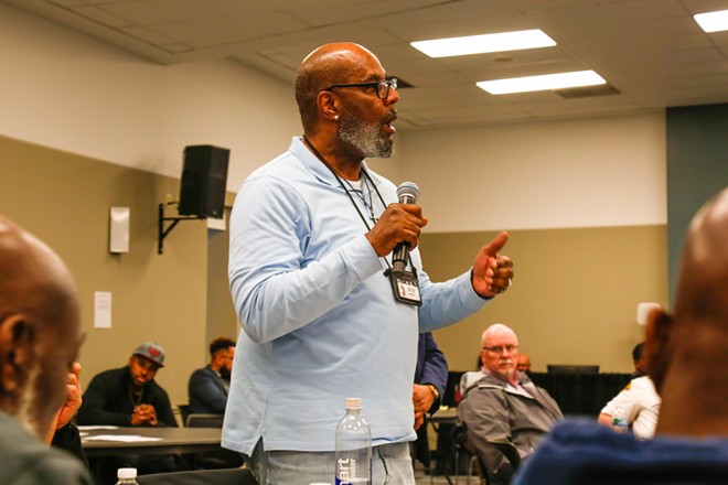 Attendees at Tuesday's forum, like Nolan White, either searched for clarification on crisis invention policing, or aimed to call on officers to simply do better. - Mark Oprea