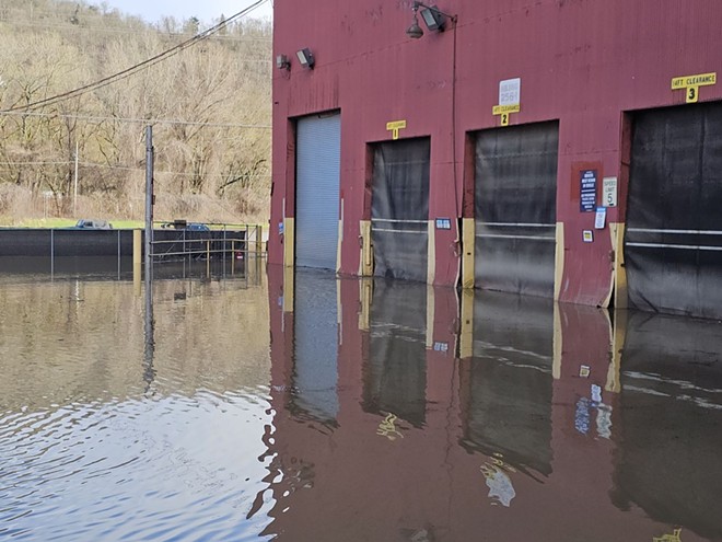 A flooded site at the Austin Master Services toxic-waste storage facility in Martin's Ferry, Ohio. - (Photo by Jill Hunkler)