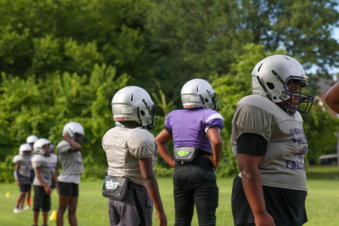 Cleveland Muny League kids at a scrimmage practice on the city's east side in the summer of 2022. - Mark Oprea