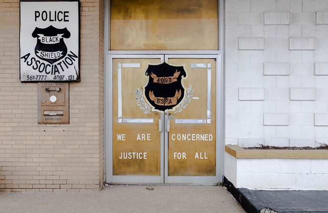 The front of the Black Shield headquarters in Cleveland. - Da’Shaunae Marisa for The Marshall Project