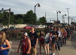 The line outside the West 117th/Madison Red Line stop, as of 7:38 a.m. - Sean Flanagan