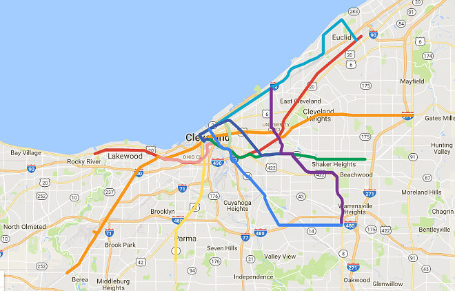 Another Really Cool (Imaginary) Regional Transit Map for Northeast Ohio