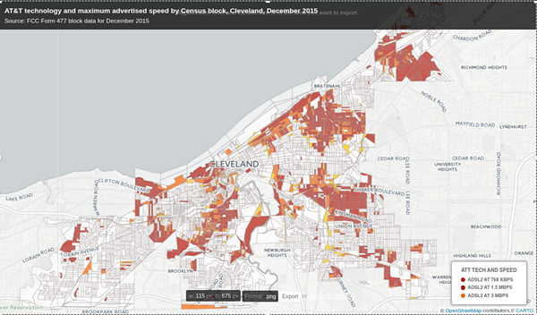 AT&T Has Historically Excluded Cleveland's Poorest Neighborhoods From Its Internet Access Improvements