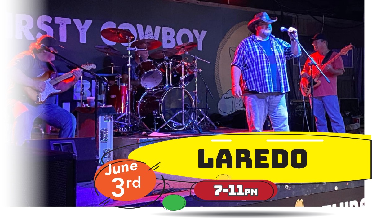 Join Us For Laredo playing LIVE at Whiskey Island Still & Eatery Friday, June 3rd at 7-11pm!