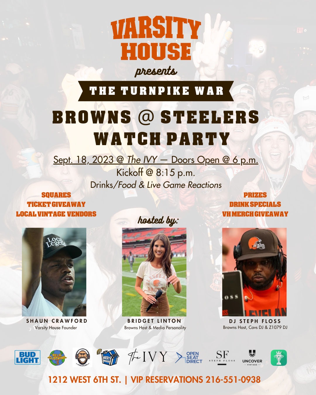 Browns vs. Steelers Watch Party! - Old Crow Smokehouse - Barbecue