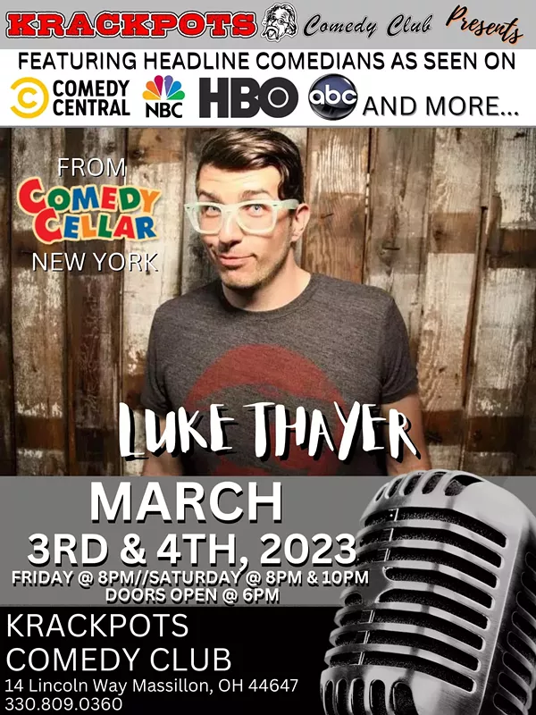 Comedian Luke Thayer at Krackpots Comedy Club, Massillon - Vimarsana News