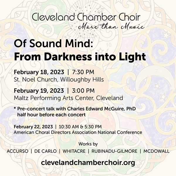 Cleveland Chamber Choir: Of Sound Mind: From Darkness into Light - Vimarsana News