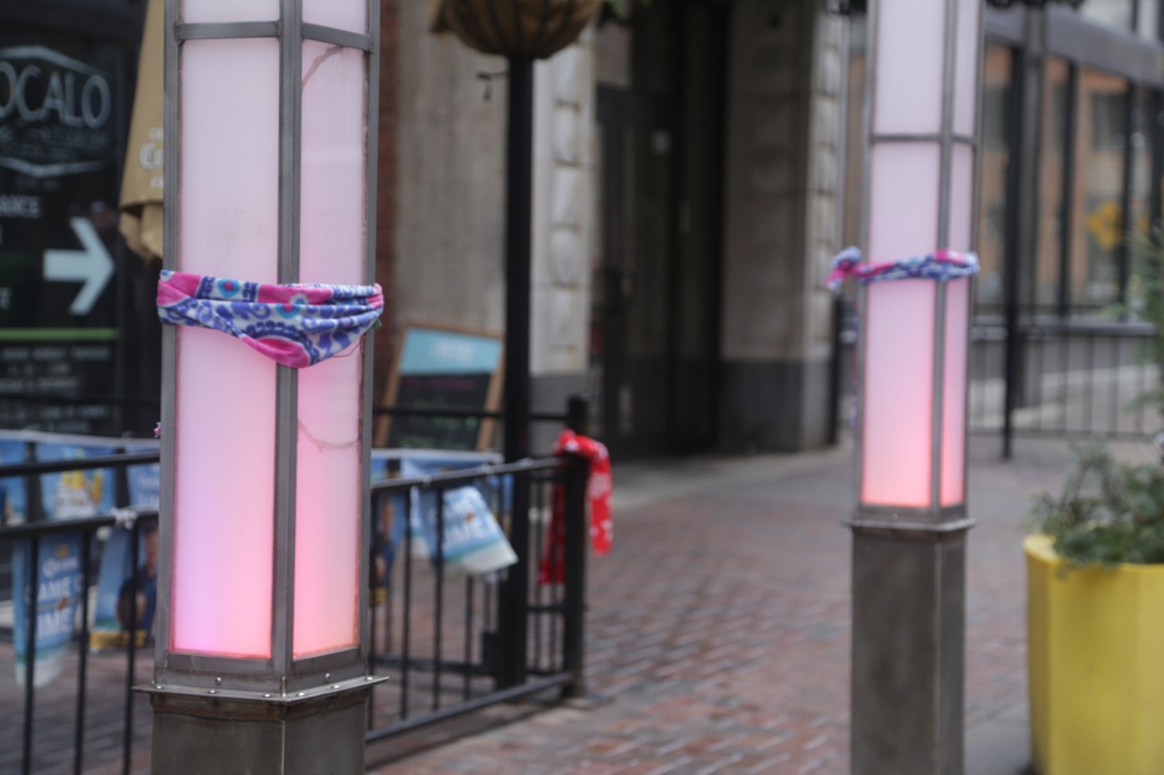 14 Shots of the Second "Scarf Bombing" in Downtown Cleveland