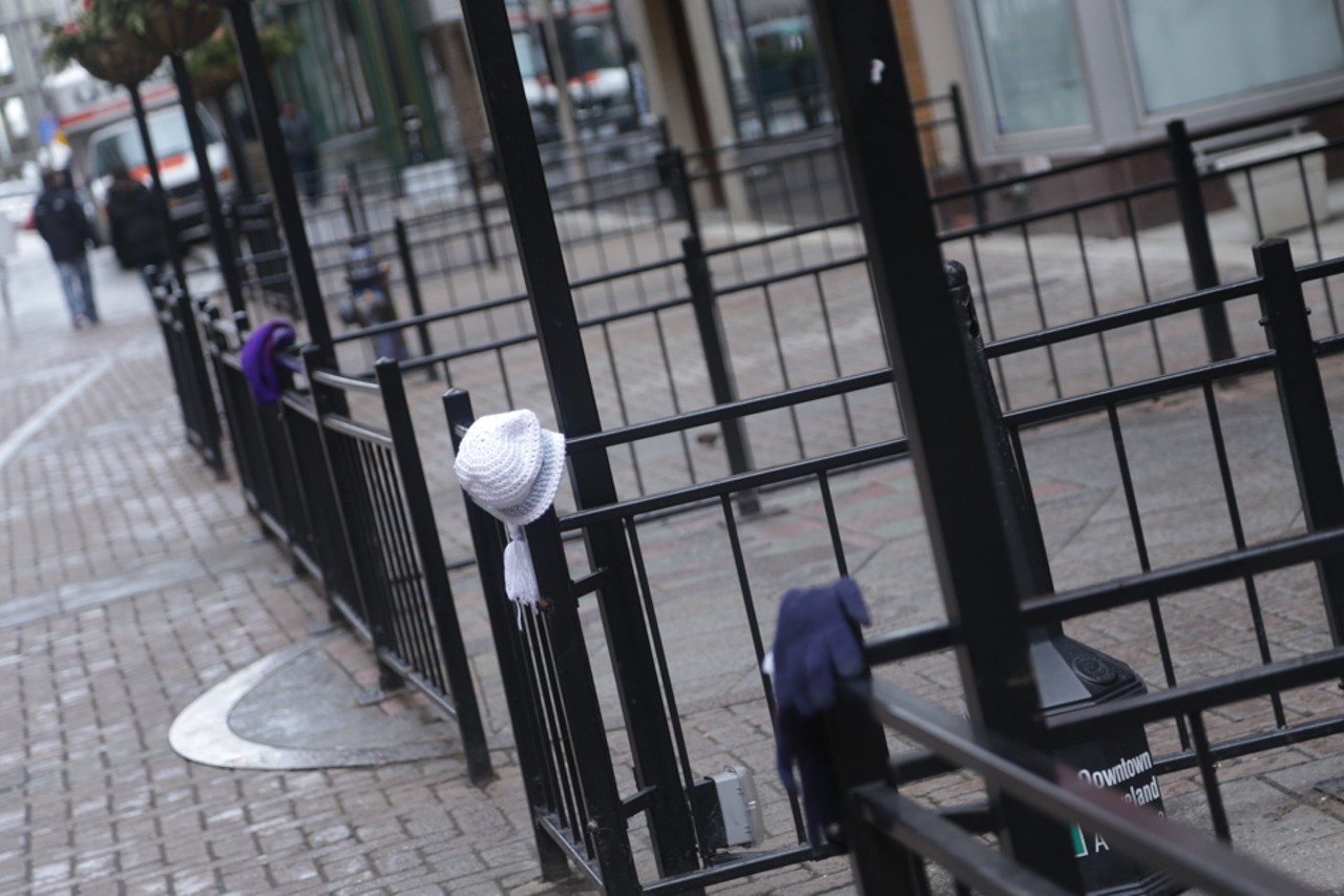 14 Shots of the Second "Scarf Bombing" in Downtown Cleveland