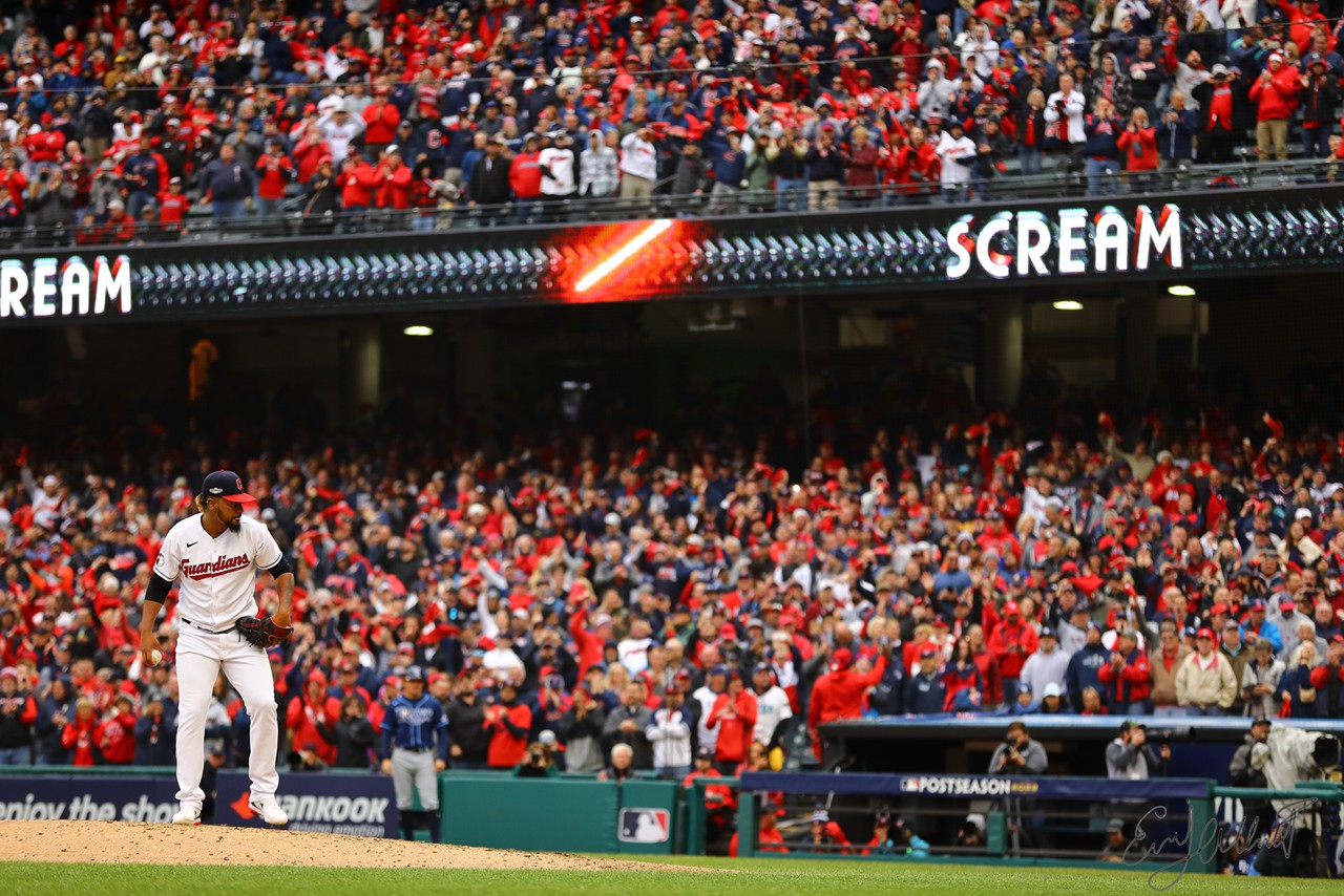 Photos From the Guardians' Playoff Home Opener Win Against the Rays