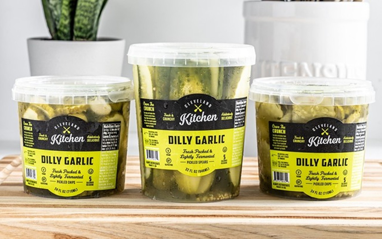Dilly Garlic Pickle Spears from Cleveland Kitchen If you love Cleveland Kraut, try Dilly Garlic Pickle Spears.  Made by the same team, these Cleveland Kitchen pickles are super crunchy and delicious.