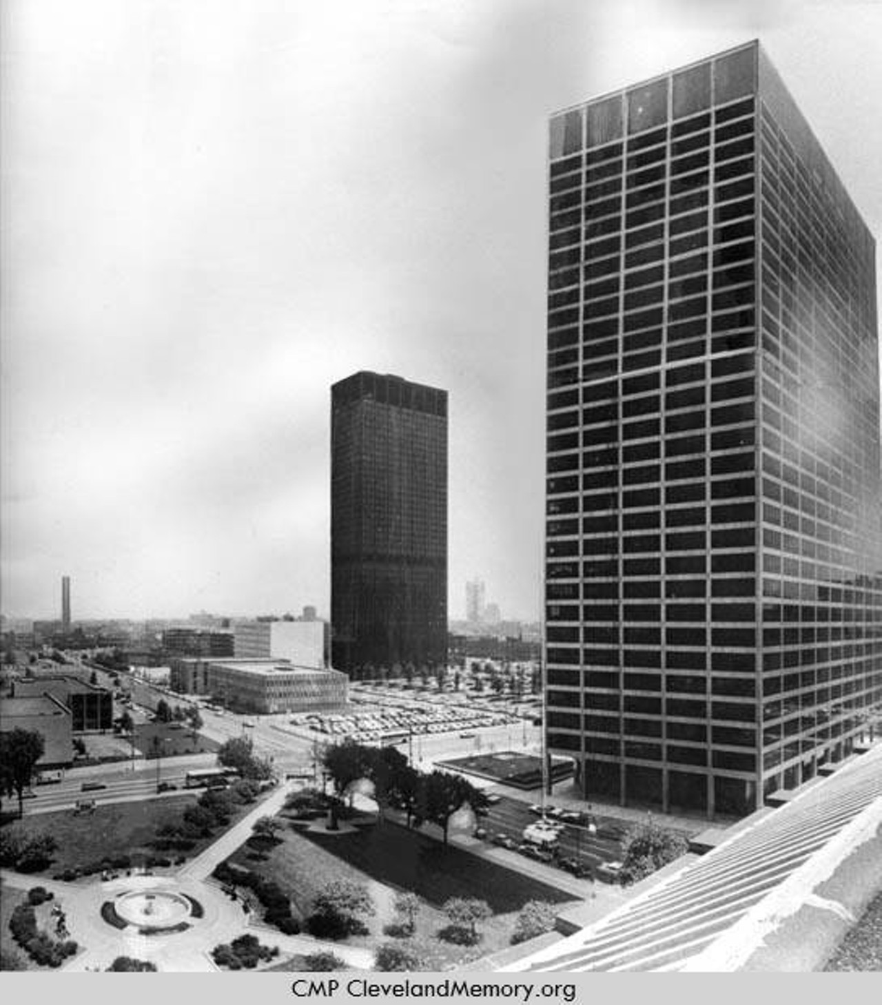 Erieview Plaza and surrounding building, 1971