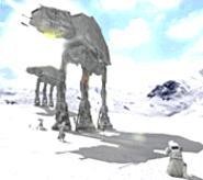 Unfortunately, Jar Jar doesn't get stomped by the gigantic - steel legs of the AT-ATs in Star Wars Battlefront II. - Maybe next game?