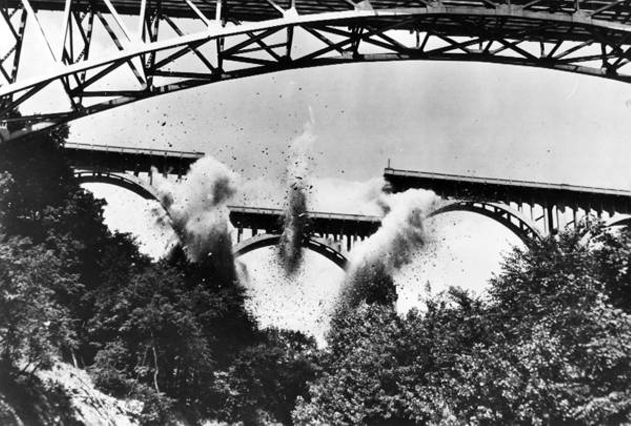 Demolition of High Level Bridge, 1950