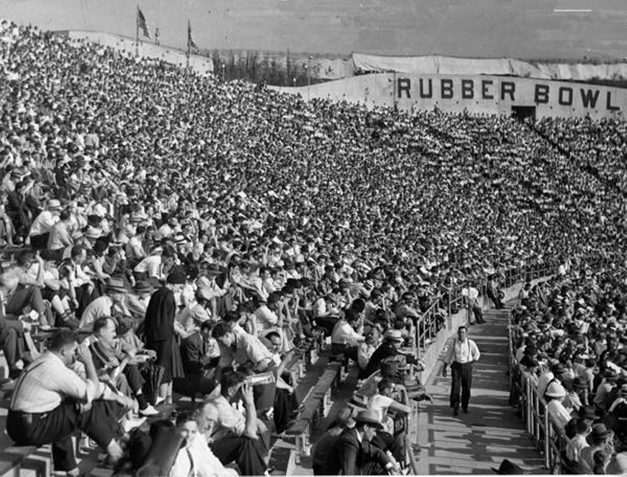 Crowd in the Akron Rubber Bowl, 1947