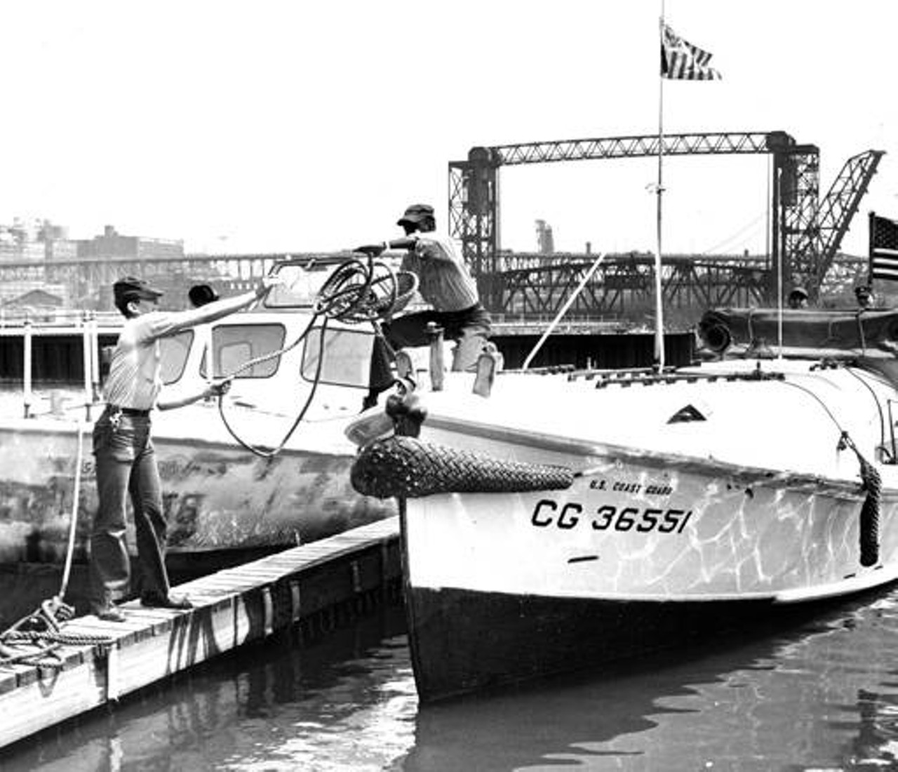 U.S. Coast Guard boat in the Flats, 1967