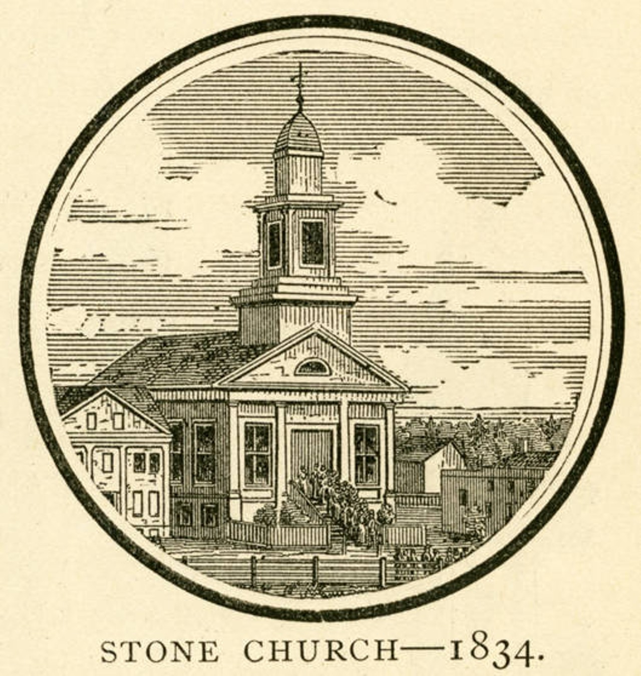  Old Stone Church Postcard, 1876 