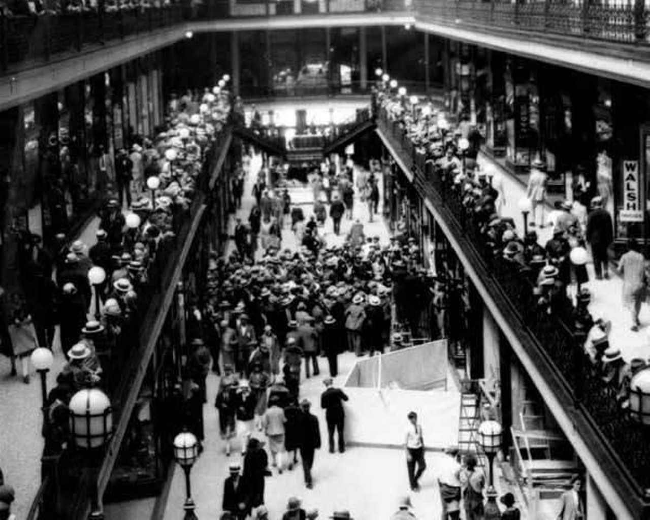Interior view of The Arcade during an event, 1945
