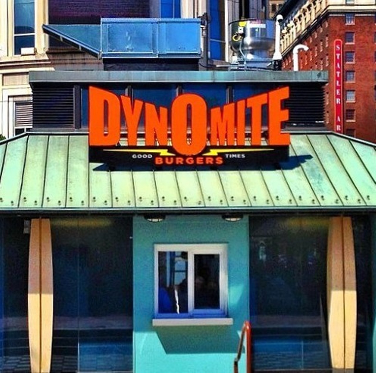  Dynomite Burgers
1302 Euclid Ave., Cleveland
Local star chef Zack Bruell had such good burgers at all of his restaurants that he decided to put them all in one place. In a large hut right by Playhouse Square, you can try the Chinato, L&#146;Albatros, Parallax and Cowell and Hubbard burgers, in addition to the Big Zack Burger and the house Dynomite.
Photo via Scene Archives