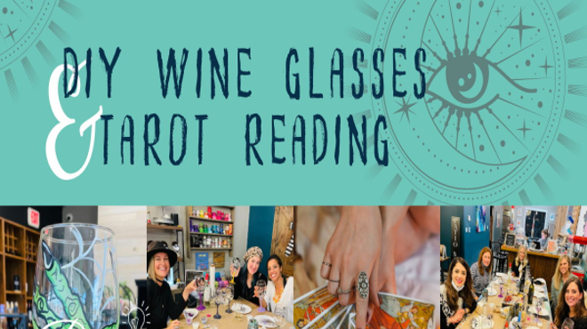 Image: Wine Glasses and Tarot Reading
