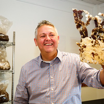 Erik Vaughan, 46, founded Epiphany Mushroom on S. Main St. in Akron in part influenced by a belief that psychoactive mushrooms have big promise for mental health issues.